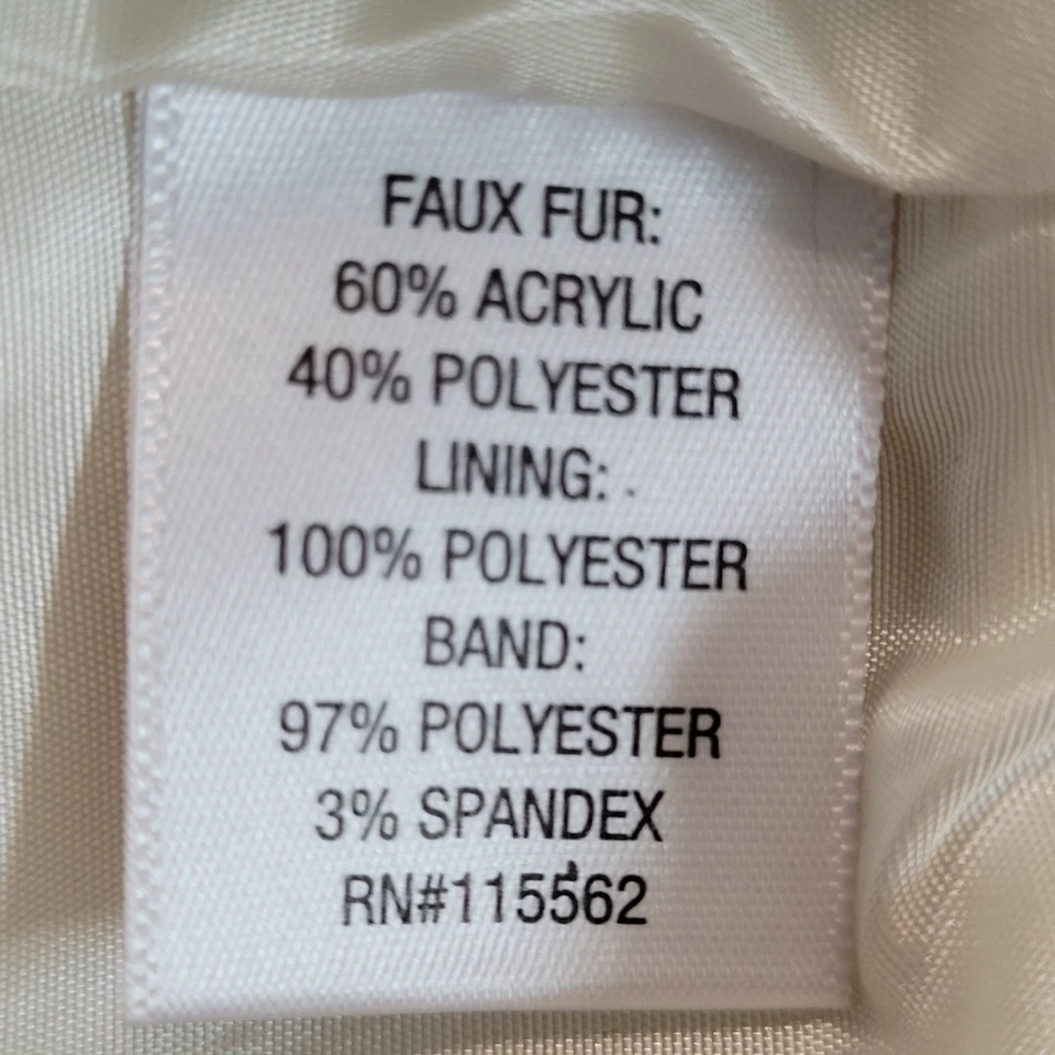 Chaqueta con Cremallera Forrada de Piel Sintética Blanca Marfil Disney Firmada en D Niñas Talla Pequeña S 7/8 Foto 4 de 4