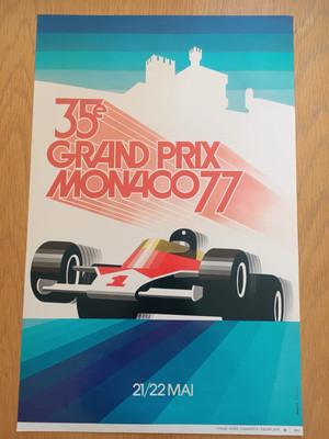 OFFICIAL 1977 MONACO F1 GRAND PRIX POSTER