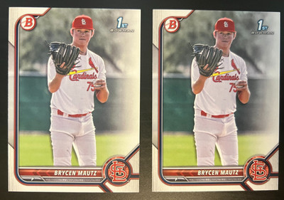 2022 Bowman Draft BD124 Brycen Mautz St Louis Cardinals ROOKIE CARD RC MLB DEBUT