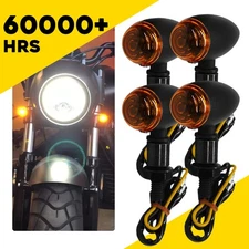 4PCS Amber Lens Motorcycle LED Turn Signal Indicator Light Lamp Front Rear EOOJ