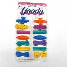 Goody Snap Tight Barrettes Kids OS Multi NWT Vintage 1997 Bear Flower Bow 14pc