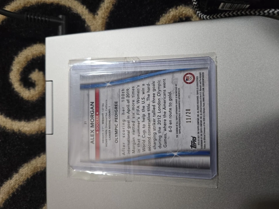 Topps 2021 Soccer Alex Morgan Olympic Gold Autograph 11/20 - Image 2 of 3