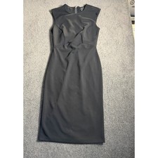 Express Black Sleeveless Sheath Dress Full Back Zipper Midi Size S RN55285