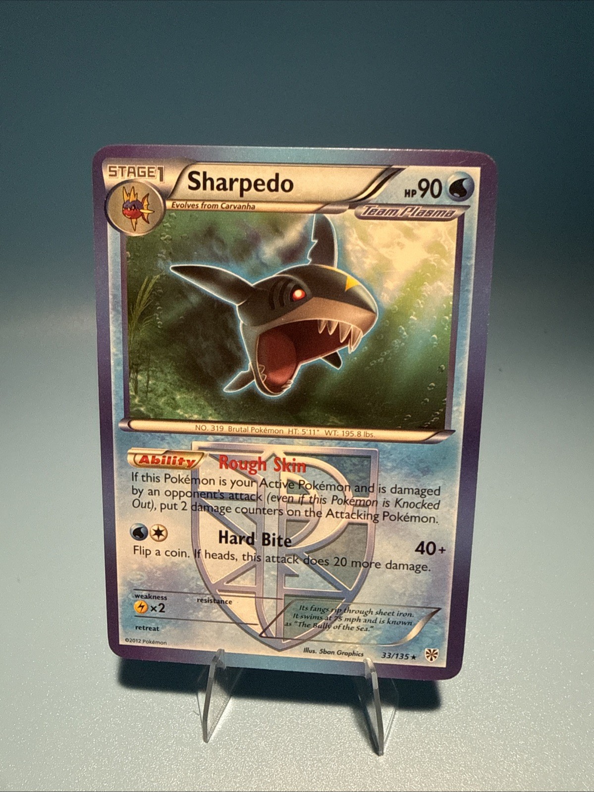 Sharpedo (Team Plasma) Rare 33/135 Pokémon Plasma Storm