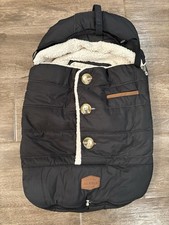 jj cole bundle me Infant Car Seat Cover Black With Buttons  Hood Shearling