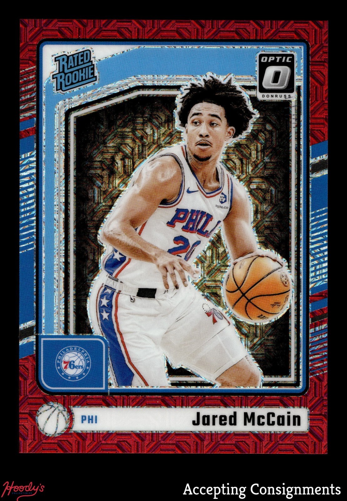 2024-25 Donruss Optic Choice Red #270 Jared McCain 53/88 RATED ROOKIE RC 76ERS
