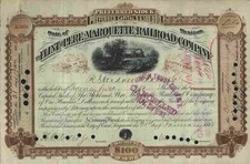 Flint and Pere Marquette Railroad 1880 Michigan East Saginaw Ludington Milwaukee