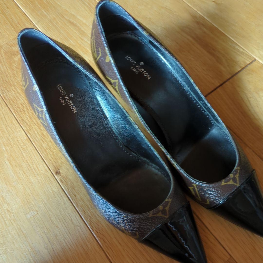 LOUIS VUITTON Pumps Heel Monogram Leather Brown EU36.5/US6.5 120398c thumbnail 24