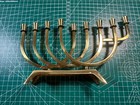 Vtg 1970s Wainberg Menorah Brass Gold Nine Arm Candle Holder MADE IN ISRAEL 70s — photo 4