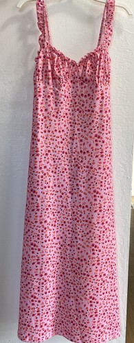 Commense Floral Midi Dress Shirred Straps Floral Pink Medium NEW - Picture 3 of 5