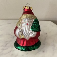 OLD WORLD Santa Claus Hanging Christmas Ornament Blown Glass 4.5in