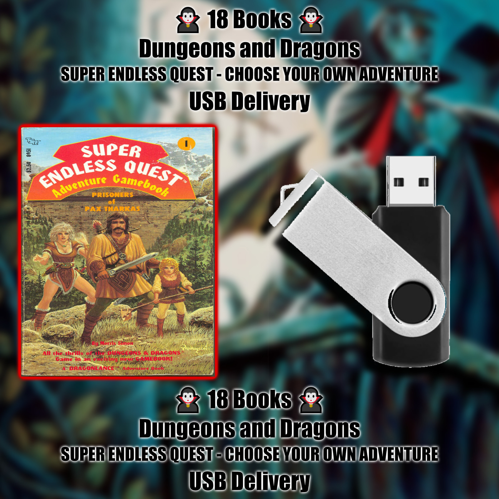 18 Books Super Endless Quest Dungeons Dragons Choose Own Adventure USB Delivery
