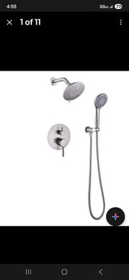 BWE  One-Handle 2-Spray Brushed Nickel Shower Faucet New Open Box A-98001-N