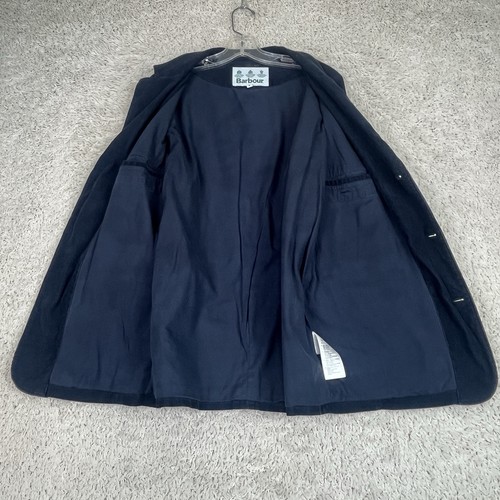 Barbour Trent Cord Corduroy Blazer Mens M Navy Blue 3 Button Jacket White Label - Picture 14 of 16