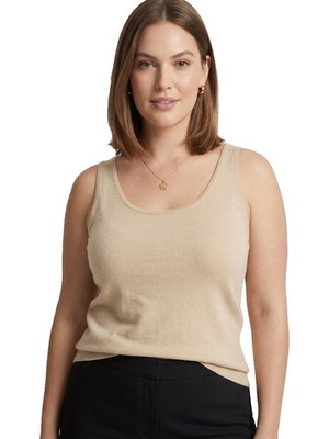 NWT Ralph Lauren Black Label Cashmere Silk Tank in Cream
