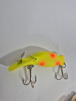 Vintage Luhr Jensen Pre Rapala Hot Shot Sz #20 CHARTREUSE FIRE DOT Lure Fishing