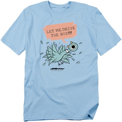 The Pigeon Let Me Drive The Bus T-Shirt S-3XL, hellblau