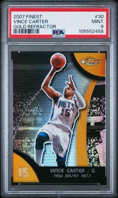 VINCE CARTER 2007-08 Topps FINEST #30 Gold REFRACTOR /25 PSA 9 Mint POP 2