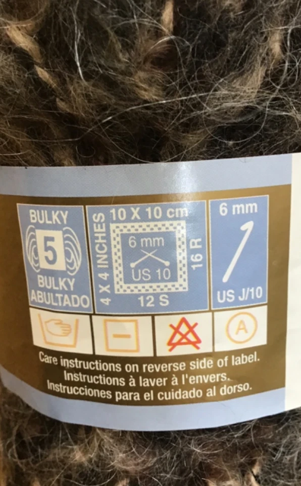 Patons Divine BULKY mohair wool acrylic mix SOFT yarn deep earth 3.5oz drk brown - Image 3 of 4