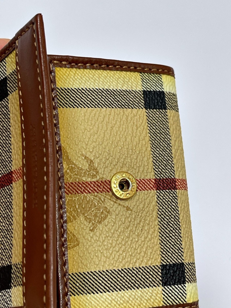 Burberry Vintage Leather Plaid Nova Check Coin Purse Wallet VTG | eBay