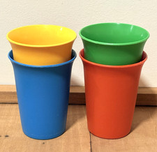 Tupperware 4 Cups Set Kids 7 oz Tumblers Sippy Primary Colors  109