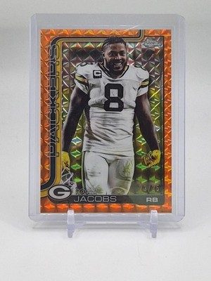 2025 Topps Chrome Josh Jacobs #110 Image Variation Orange Geometric 23/25