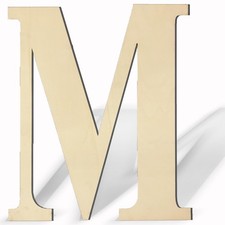 17 Inch Unfinished Wood Letter for Wall Decor, Paintable Thick Wooden Letter ...