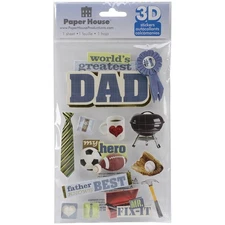 Paper House 3D Stickers 4.5"X7.5"-Dad