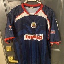 2007 Era Chivas Guadalajara Bimbo Toyota Navy Soccer Jersey Made in Mexico