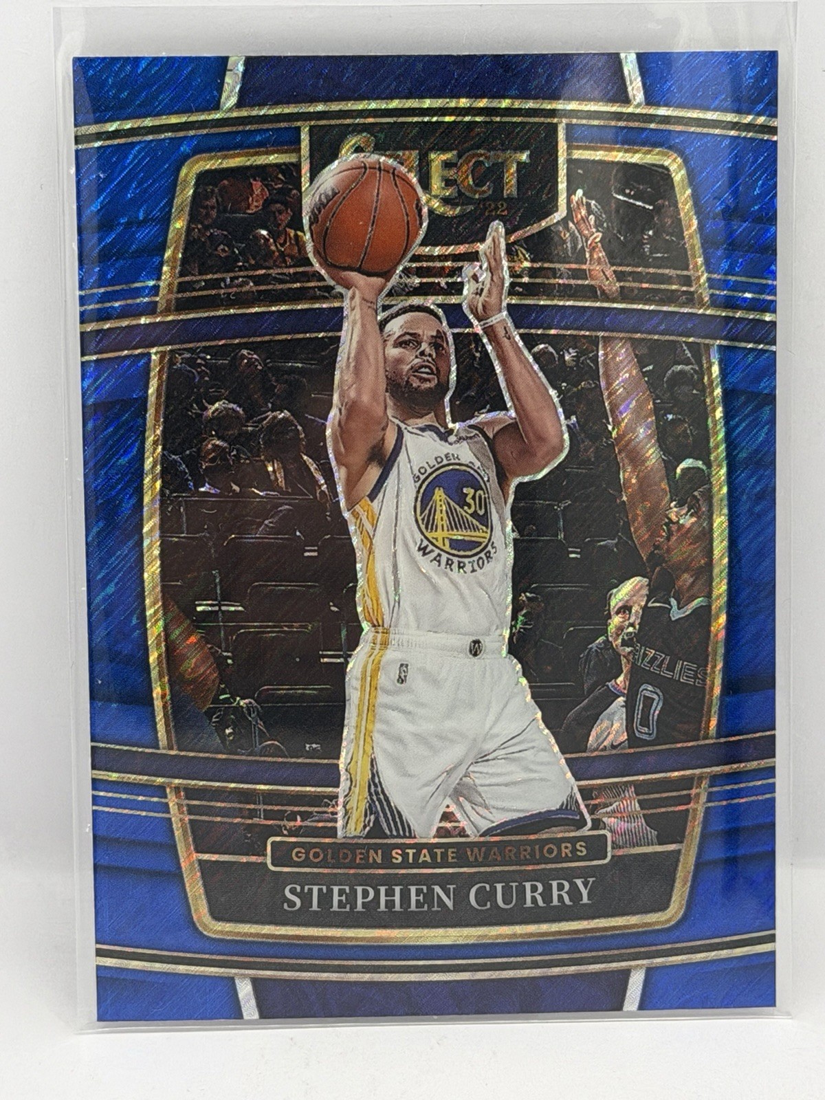 Stephen Curry 2021-22 Panini Select Blue Shimmer Prizms Warriors #94