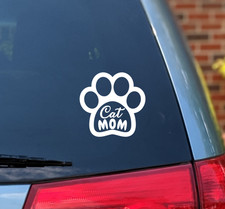 Cat Mom Paw Permanent Decal  For Cars, Water Bottles, Laptops  Cut in Home