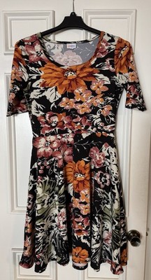 LuLaRoe Nicole Dress size Large Floral Print  A-Line dress Fit and Flare