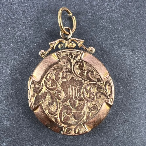Rolled 9K Yellow Gold Locket Charm Pendant - Picture 2 of 15