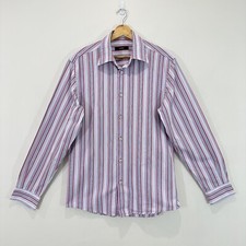 Marcs Shirt Mens Medium Multi-Coloured Stripes Button Up Cotton Casual Workwear