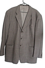 Men's ARMANI Collezioni Houndstooth Wool Sportcoat Jacket Blazer Size 46L