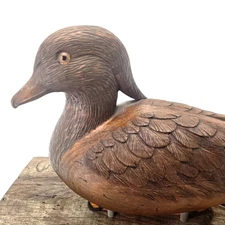 VTG Don Siebert Signed Decorative Wood Duck Sculpture Sandpiper Nautical Decor