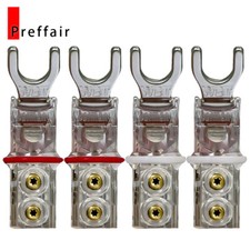 4x Audio WBT Style Nextgen Sandwich Y Spade Plug Speaker Cable U Fork Connector