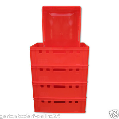 5x Eurofleischerkiste E2 – Stapelbare Vorratsbox 41 Liter, Blau, Lebensmittelecht