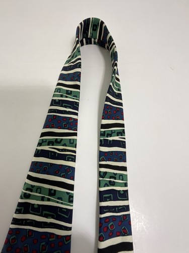 XMI Pine Harbour Classic 56” Silk Tie Designer Print Cream Tipping - Picture 10 of 16