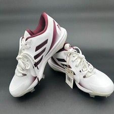 NEW - Adidas PureHustle 2.0 White Maroon Women's Softball Cleats Size 8.5 H00982