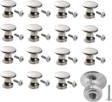 16Pcs Chrome Mini Cabinet Knobs Small Drawer Knobs 11.5Mm Diameter Silver Cabine