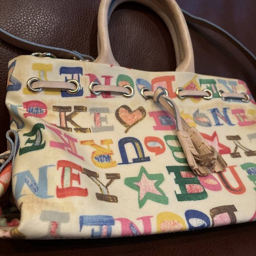 Dooney & Bourke Satchel Handbag w/ Tassels Logo Strap Marker Pattern U.S.A