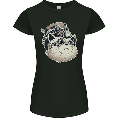 Steampunk Katze Damen T-Shirt Petite Cut
