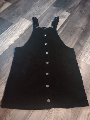 Celebrity Pink Women's Size Small Black Corduroy Overall Mini Dress