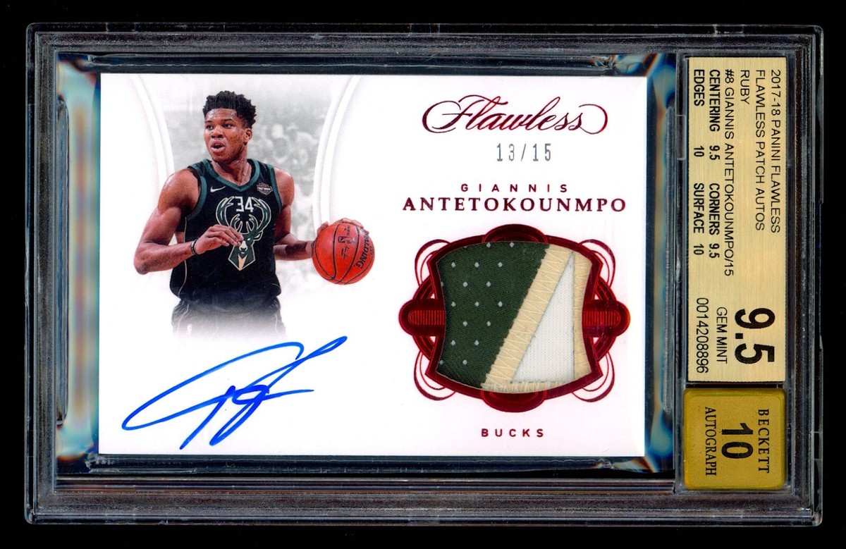 panini GIANNIS ANTETOKOUNMPO patch シリアル 2017-18 Panini Flawless GIANNIS ANTETOKOUNMPO #13/15 Ruby