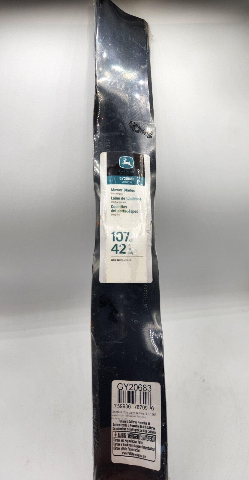 Pack of 2 John Deere 42 In Replacement Mower Steel Blade Z335E eBay
