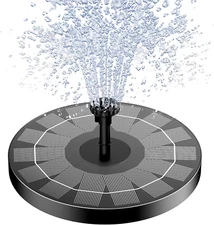 2.5W Solar Bird Bath Fountain Pump, Solar Fountain Pump for Bird Bath with 6 Noz