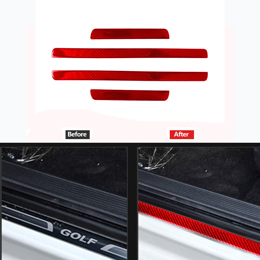 4Pcs Red Carbon Fiber Door Pedal VW Gol Cover Protector online shopping Trim For gift