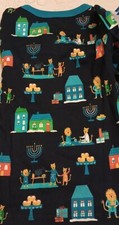 New Kid  s Hanukkah Size 10 Pajama Set Lions Print - Navy Blue Unisex Cotton