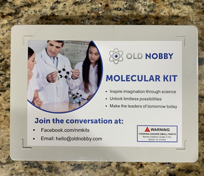 OLD NOBBY MOLECULAR KIT 240 PIECES w/ MANUAL AND STENCIL, CHEMISTRY, COMPLETE
